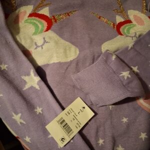Girls Unicorn Ugly Christmas Sweater Size Large